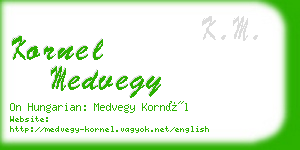 kornel medvegy business card